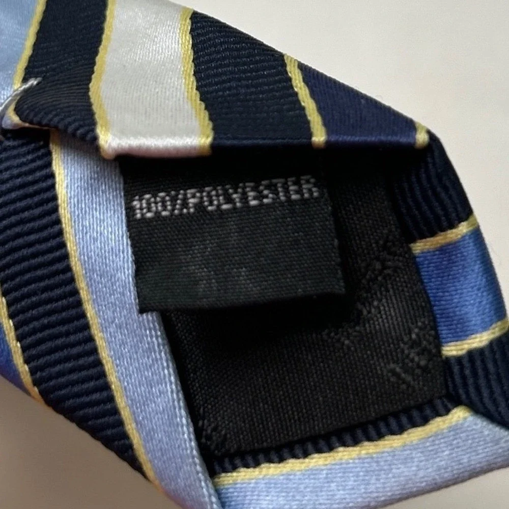 Bergamo New York Men Striped Formal Business Necktie OS Blue White Preppy Office